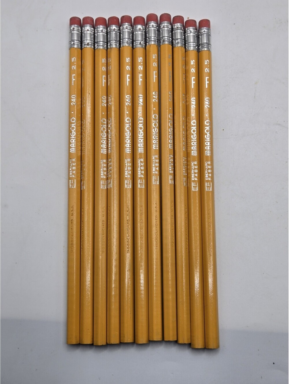 Vtg Set Of 11 Eberhard Faber Marigold 240 No 2.5 Pencil Woodclinched USA Unused